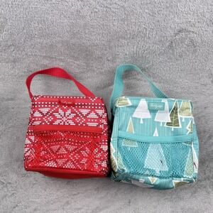 Thirty-One Littles Carry-All Caddy Christmas Winter Print Lot Of 2 31 Gifts